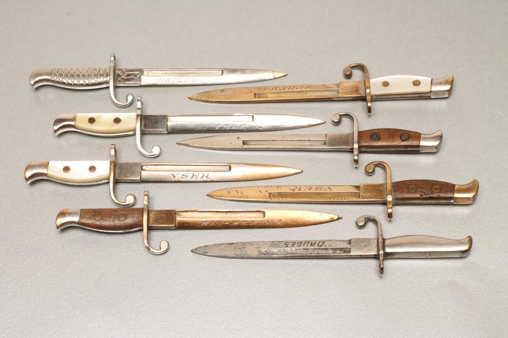 SEVEN BELGIAN SMALL SIZED LETTER OPENER BAYONETS Image