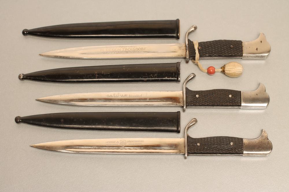 THREE GERMAN MINIATURE SOUVENIR BAYONETS Image
