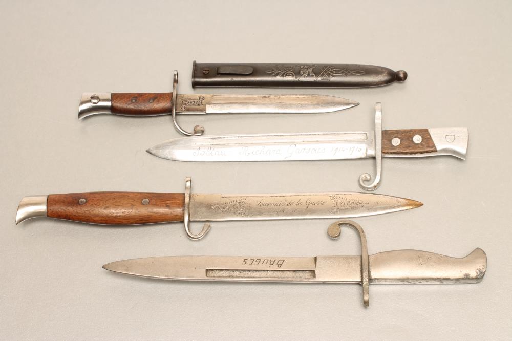 FOUR BELGIAN SOUVENIR MINIATURE BAYONETS Image