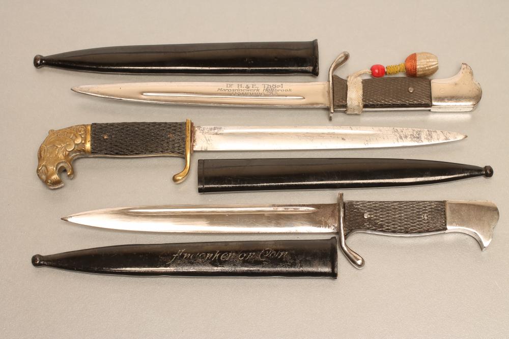 THREE GERMAN MINIATURE SOUVENIR BAYONETS Image