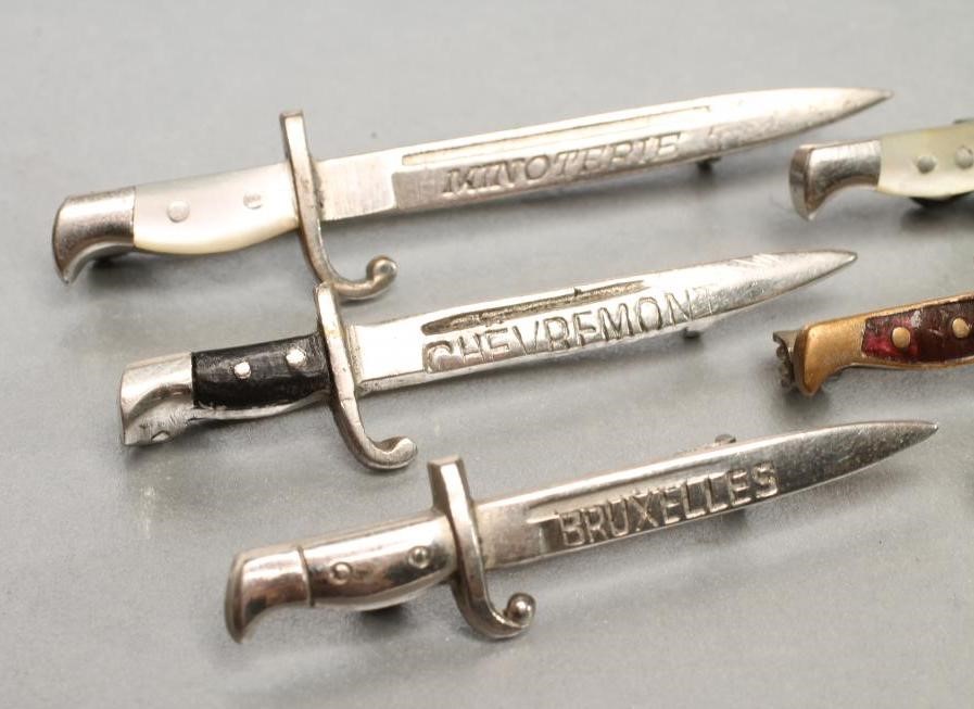 SIX BELGIAN SWEETHEART BROOCH BAYONETS Image