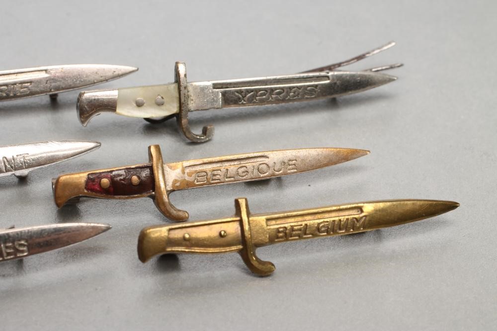 SIX BELGIAN SWEETHEART BROOCH BAYONETS Image