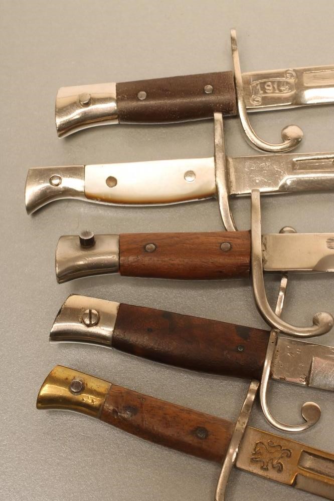 FIVE BELGIAN LETTER OPENER MINIATURE BAYONETS Image