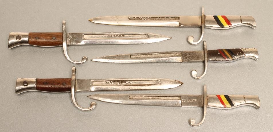 FIVE BELGIAN LETTER OPENER MINIATURE BAYONETS Image