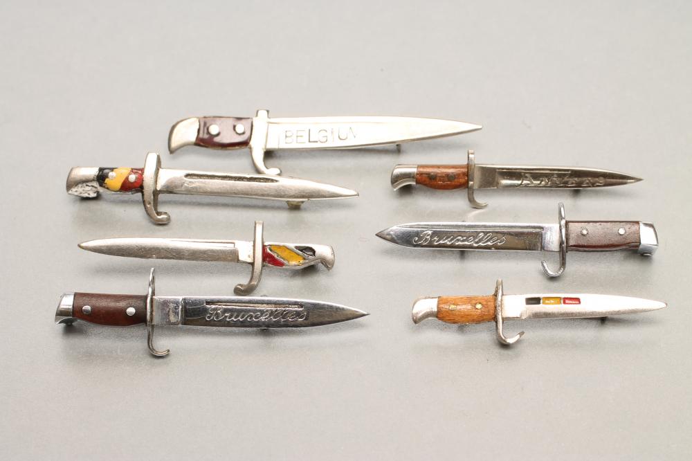 SEVEN BELGIAN SWEETHEART BROOCH BAYONETS Image