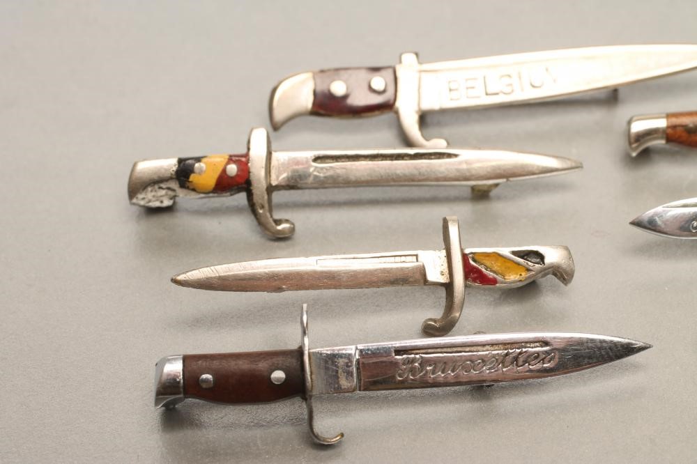 SEVEN BELGIAN SWEETHEART BROOCH BAYONETS Image