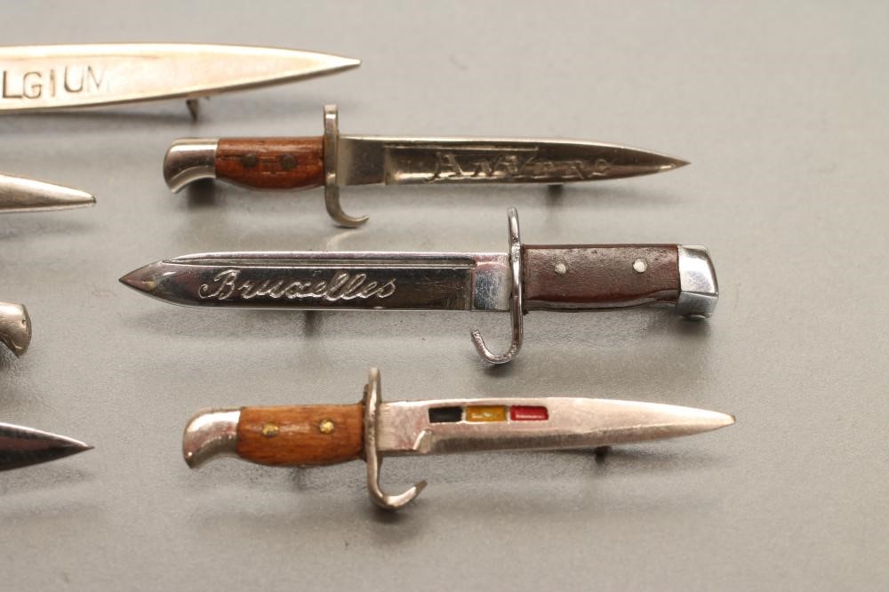 SEVEN BELGIAN SWEETHEART BROOCH BAYONETS Image