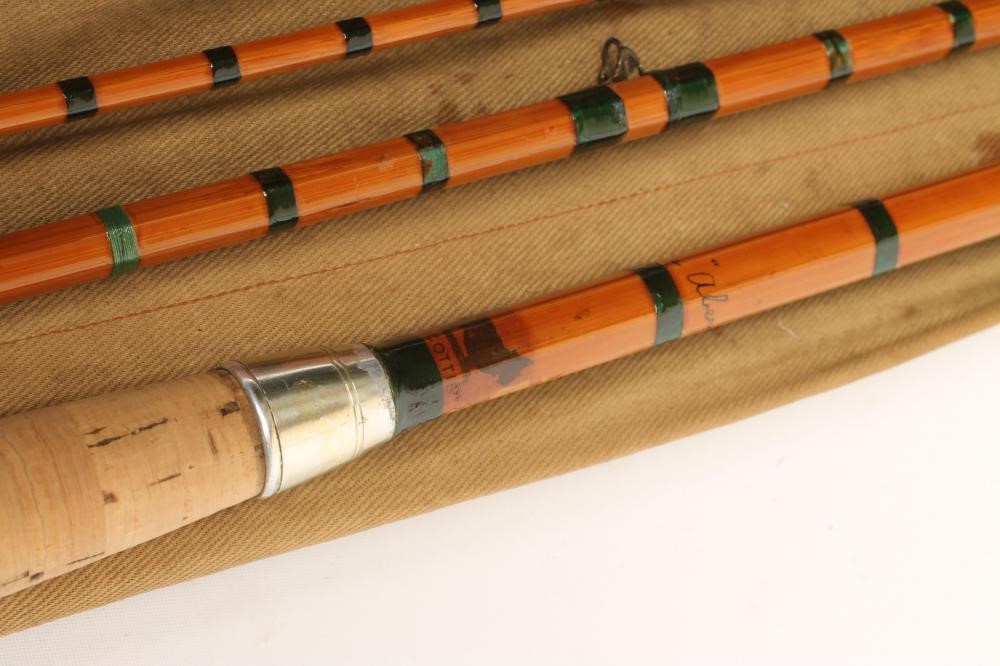 A SHARPES SCOTTIE THE "ABERDEEN" SPLIT CANE SALMON ROD Image