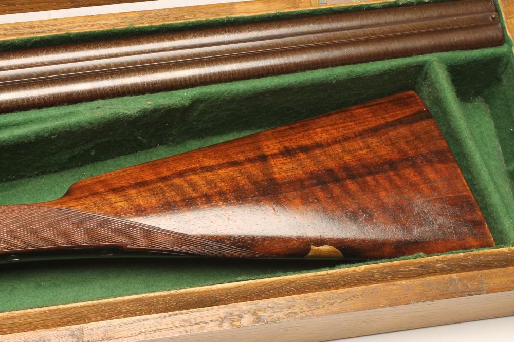 A LINSLEY BROTHERS 12-BORE SIDE BY SIDE EJECTOR SHOTGUN Image