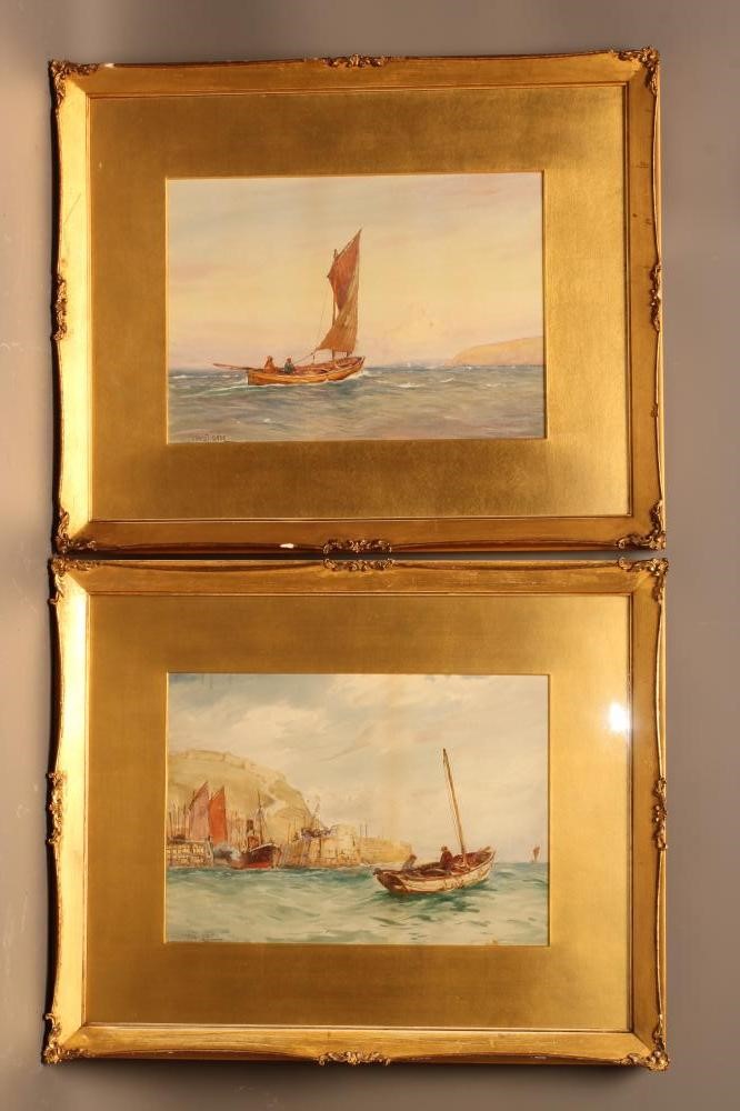 ERNEST DADE (1864-1934) (Staithes Group) Fishing Boats Scarborough Image