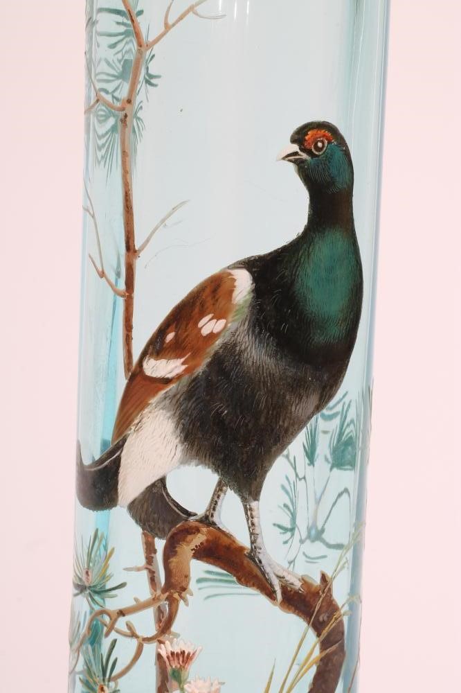 A NEAR PAIR OF PALE TURQUOISE GLASS GARNITURE VASES Image