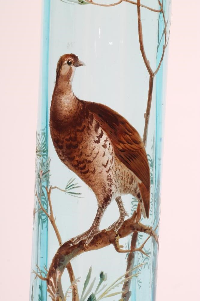 A NEAR PAIR OF PALE TURQUOISE GLASS GARNITURE VASES Image