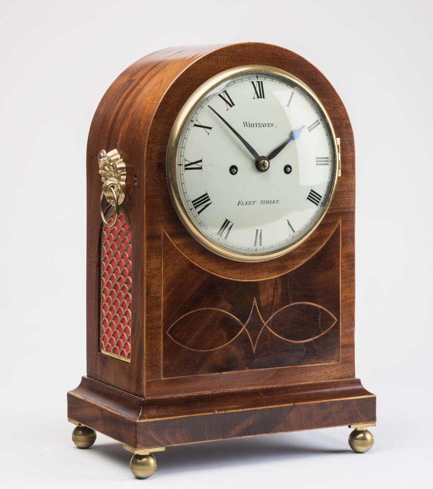 A REGENCY MAHOGANY CASED TABLE CLOCK by Whiteaves Image