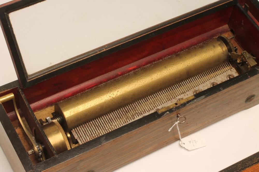 A SWISS MUSICAL BOX playing eight classical airs as listed on the tune sheet Image