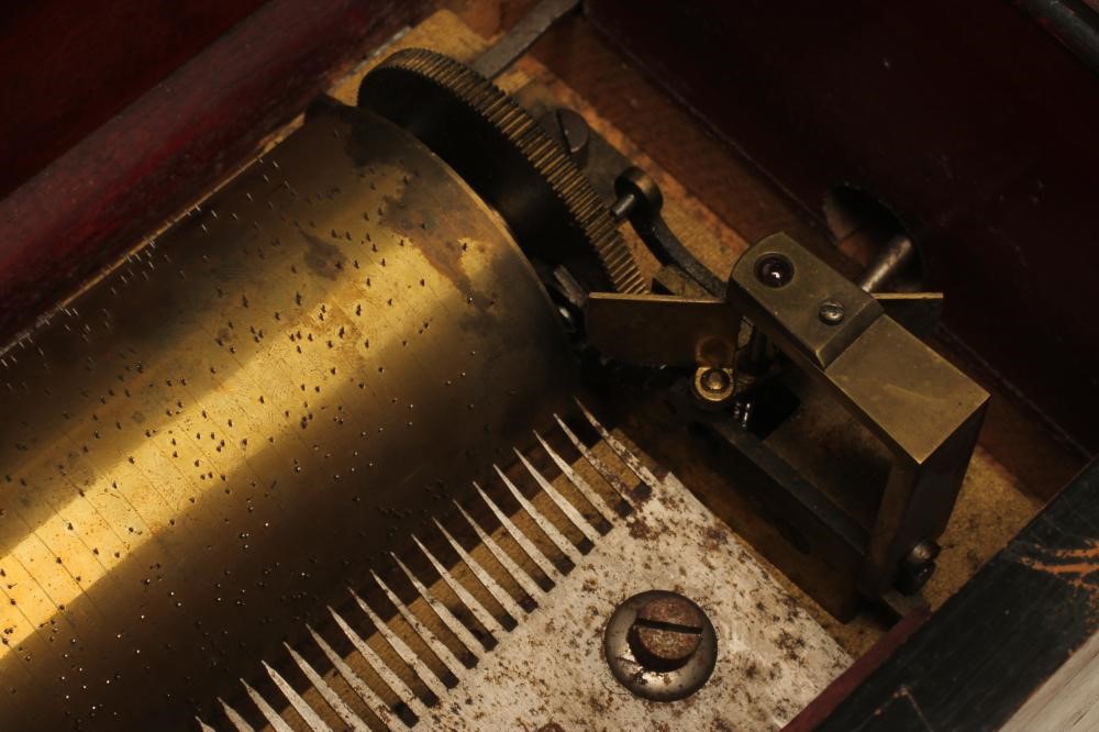 A SWISS MUSICAL BOX playing eight classical airs as listed on the tune sheet Image