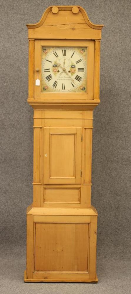 A PINE LONGCASE CLOCK by John Hughes Image