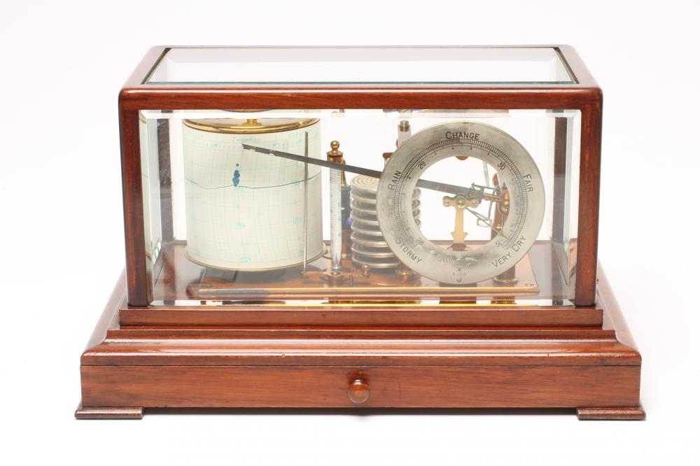 A MAHOGANY CASED BAROGRAPH by Negretti & Zambra Image