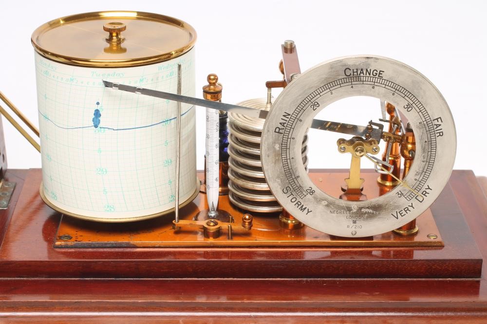 A MAHOGANY CASED BAROGRAPH by Negretti & Zambra Image