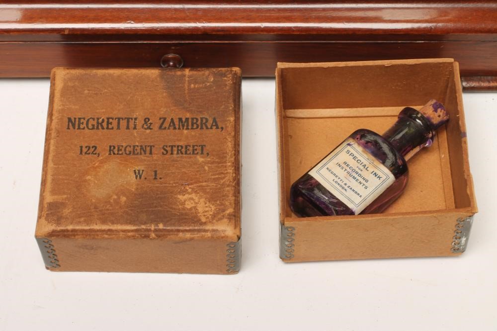 A MAHOGANY CASED BAROGRAPH by Negretti & Zambra Image