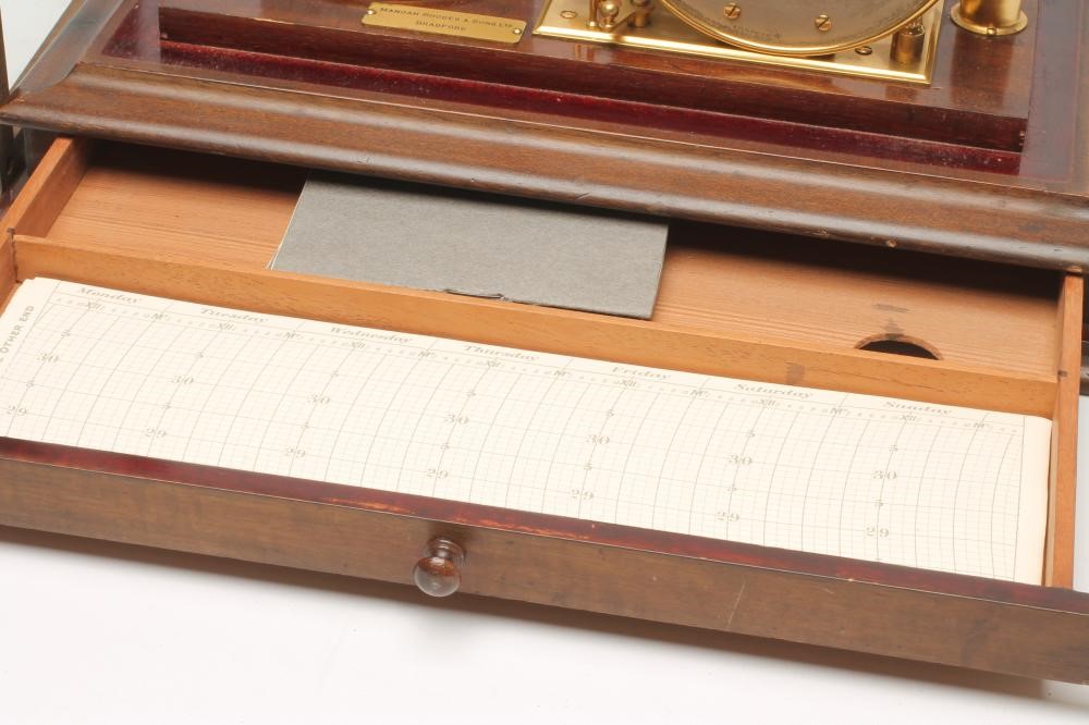 A MAHOGANY CASED BAROGRAPH retailed by Manoah Rhodes & Sons Image