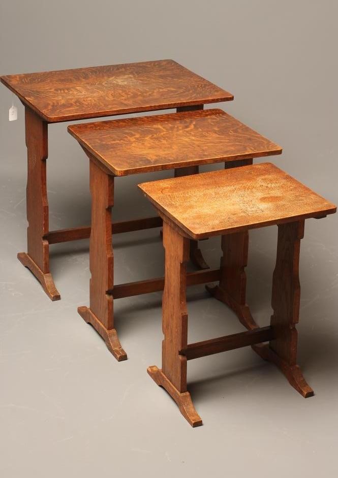 AN OAK NEST OF TABLES by Martin Dutton Image