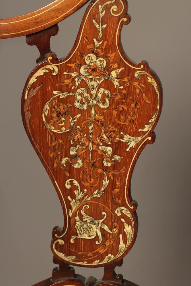 A LATE VICTORIAN MAHOGANY AND BONE INLAID OCCASIONAL TABLE of circular form Image