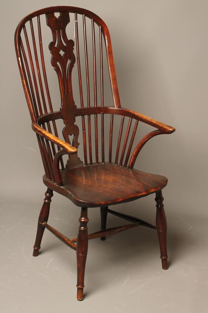 A HIGH HOOP BACK WINDSOR ARMCHAIR Image