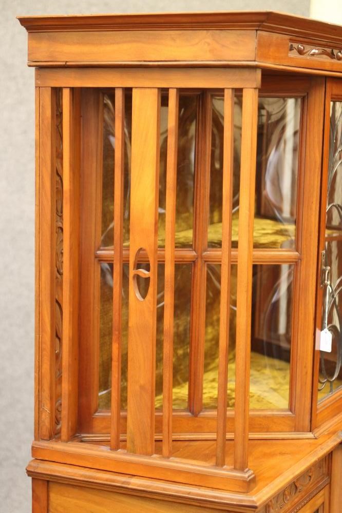AN ART NOUVEAU MAHOGANY DISPLAY CABINET Image