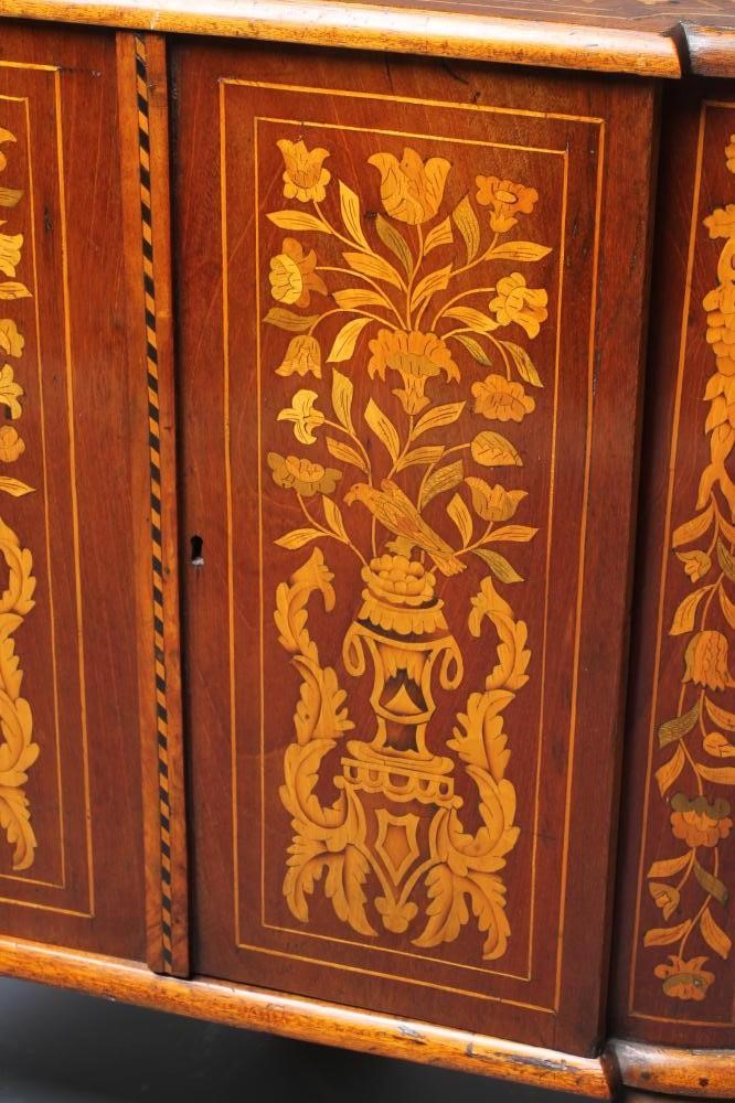 A DUTCH WALNUT AND FLORAL MARQUETRY STANDING CORNER CUPBOARD Image