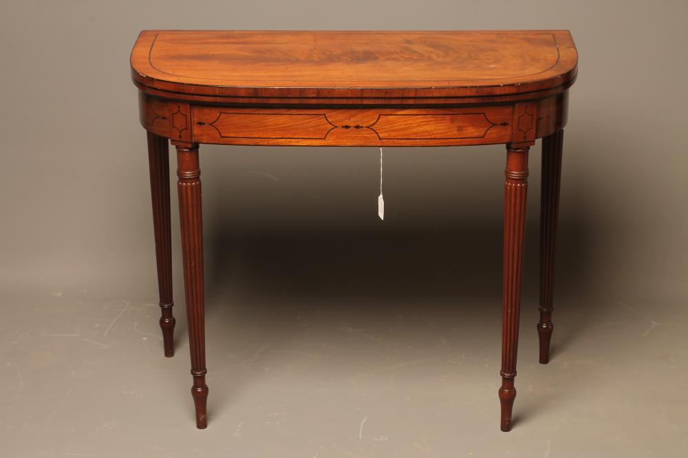 A GEORGIAN MAHOGANY FOLDING CARD TABLE Image