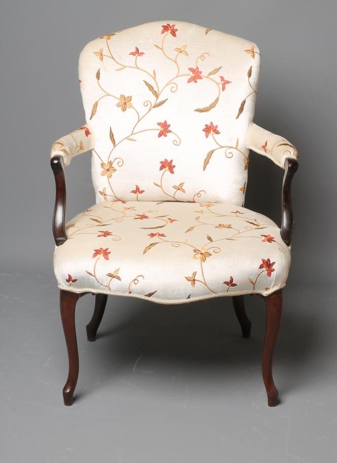 A MAHOGANY FRENCH HEPPLEWHITE STYLE ARMCHAIR Image