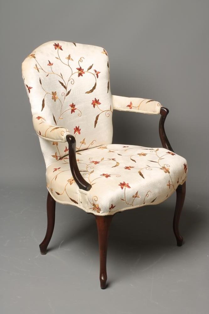 A MAHOGANY FRENCH HEPPLEWHITE STYLE ARMCHAIR Image