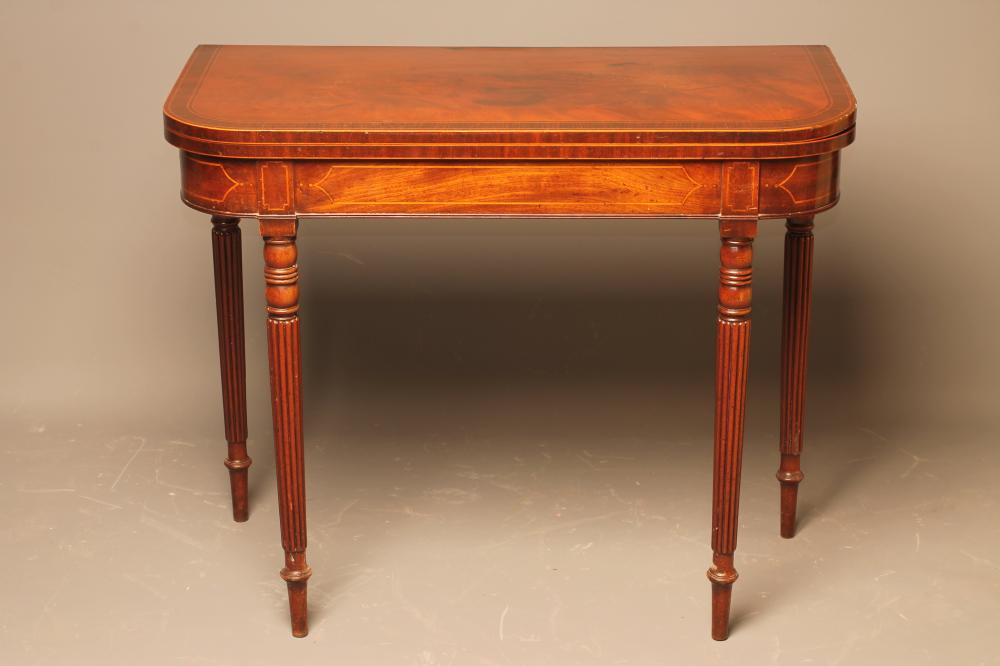 A GEORGIAN MAHOGANY FOLDING CARD TABLE Image