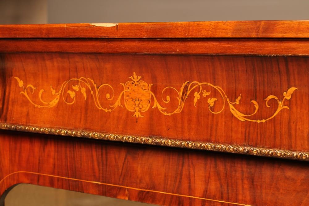 A VICTORIAN WALNUT GLAZED PIER CABINET of oblong form with foliate marquetry Image