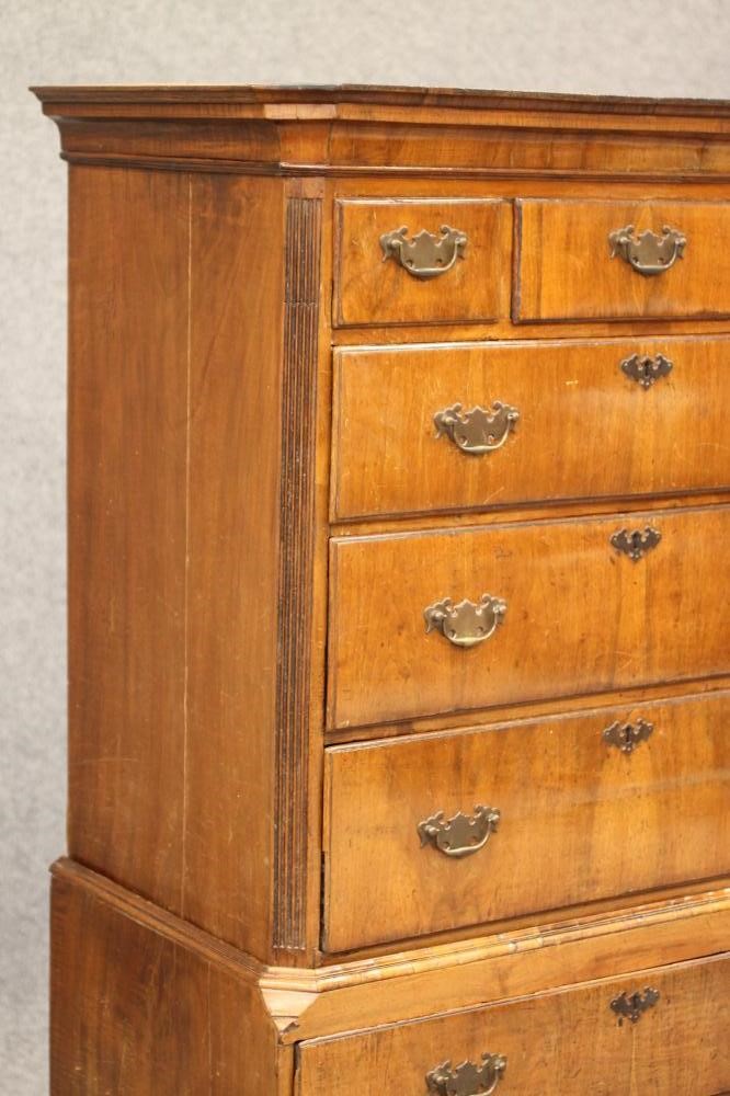 A GEORGIAN WALNUT CHEST ON CHEST Image
