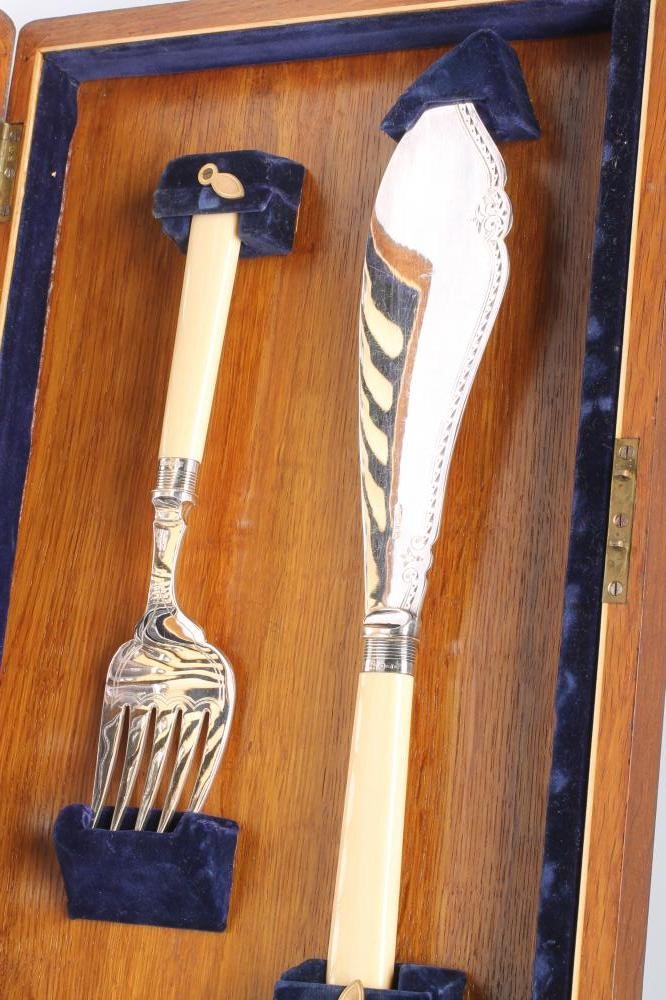 A SET OF TWELVE EDWARDIAN EPNS FISH KNIVES Image