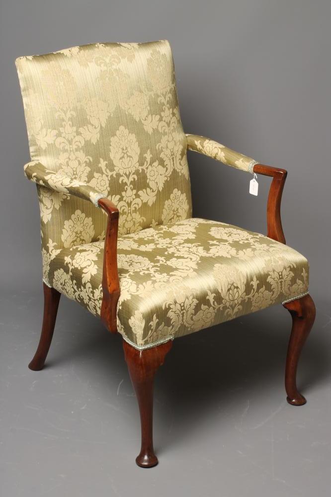 A MAHOGANY LIBRARY CHAIR Image
