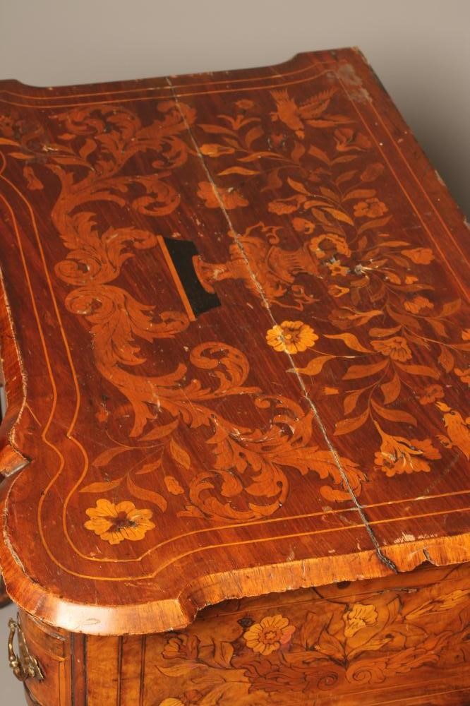A DUTCH WALNUT FLORAL MARQUETRY LOWBOY Image
