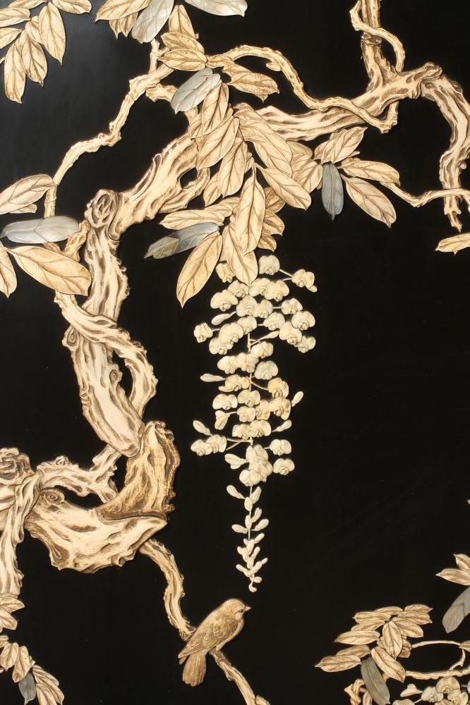 A CHINESE PADOUK WOOD FOLDING TWO SECTION ROOM SCREEN Image