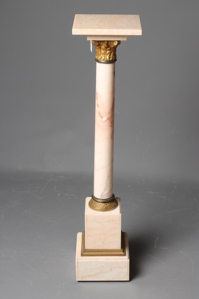 A VEINED WHITE ONYX PEDESTAL Image