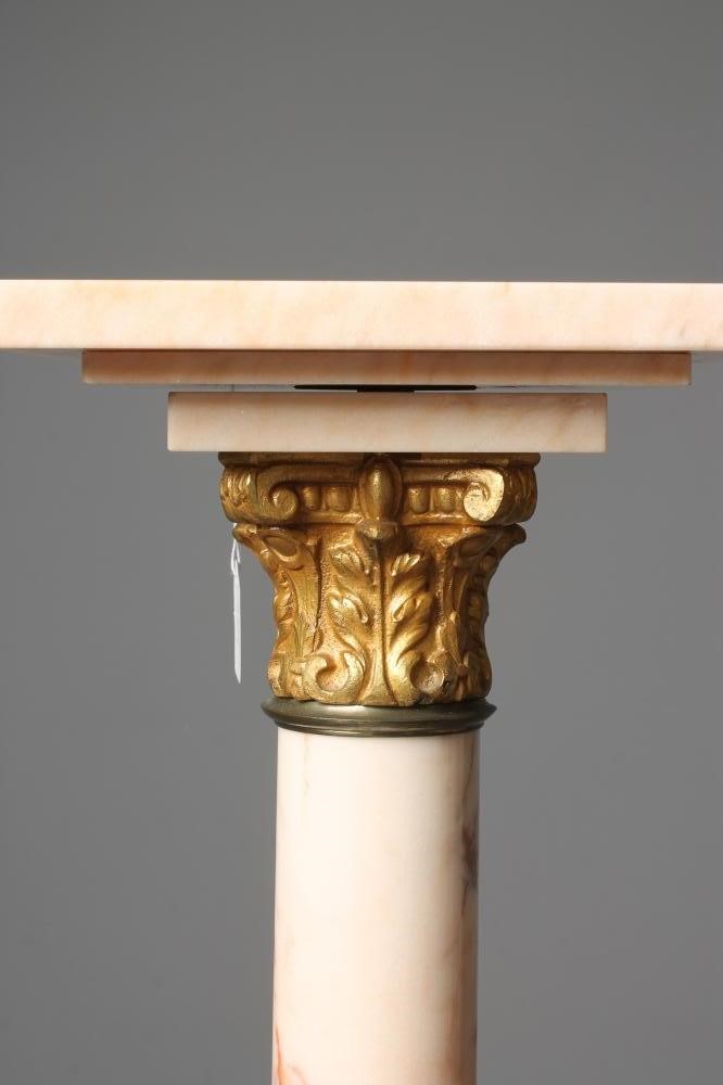 A VEINED WHITE ONYX PEDESTAL Image