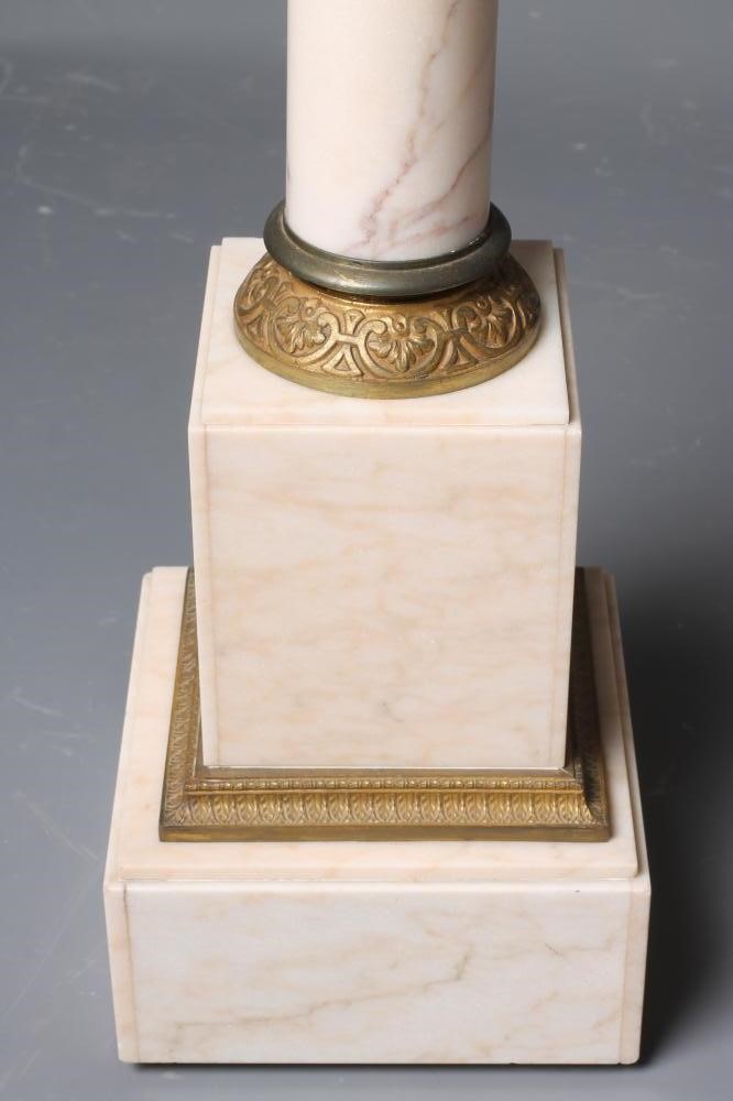 A VEINED WHITE ONYX PEDESTAL Image