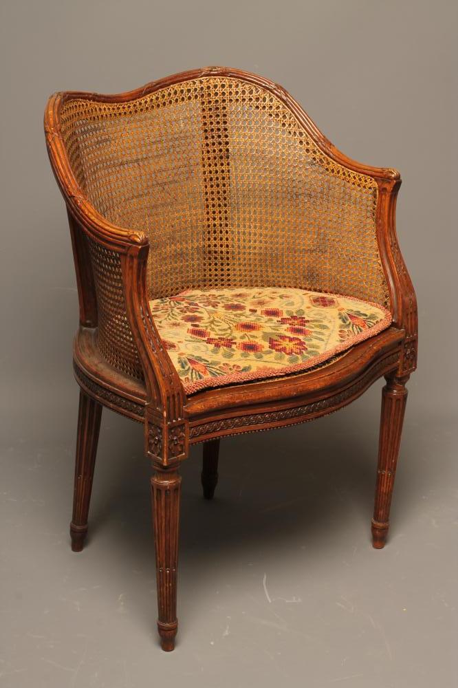 A FRENCH STAINED BEECH BERGERE Image