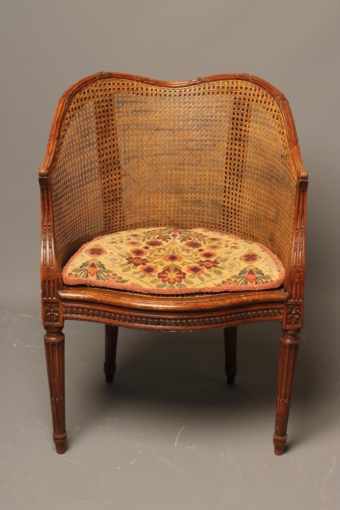 A FRENCH STAINED BEECH BERGERE Image