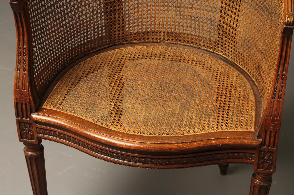 A FRENCH STAINED BEECH BERGERE Image