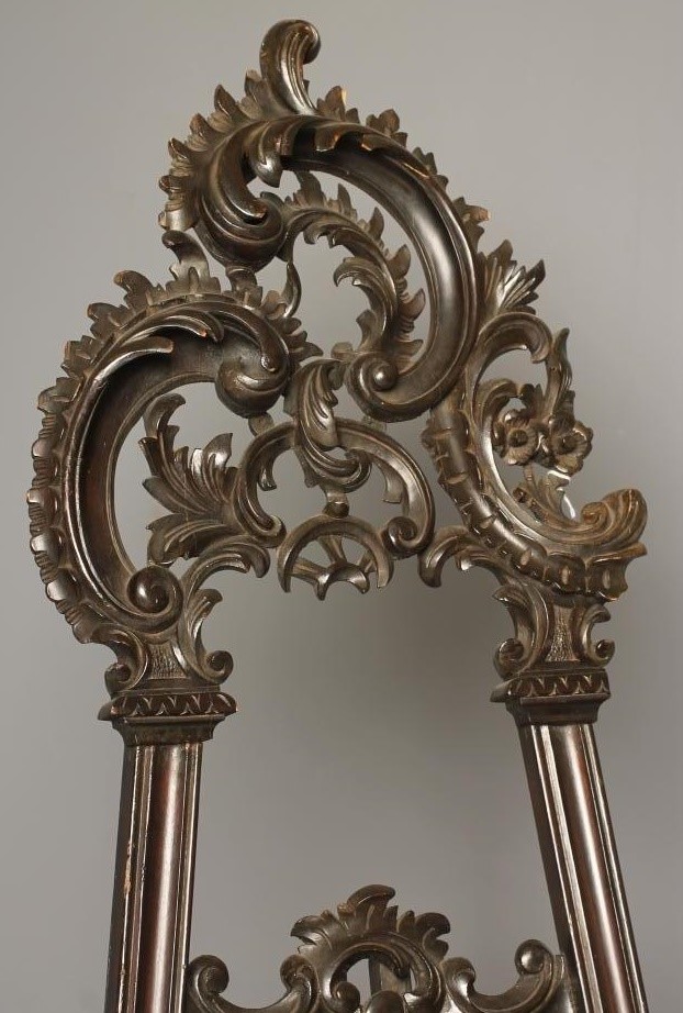 A VICTORIAN STAINED WOOD ARTIST EASEL in the Rococo Revival style Image