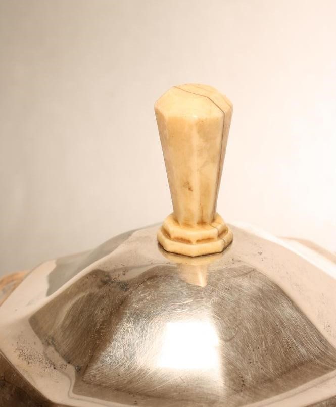 AN ART DECO SILVER TWO HANDLED TROPHY CUP Image