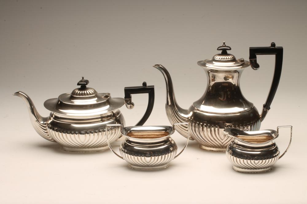 *A SILVER FOUR PIECE TEA AND COFFEE SERVICE Image