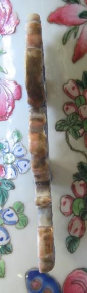 A CANTONESE PORCELAIN FAMILLE ROSE TWO HANDLED ROULEAU VASE painted with two panels of court Image