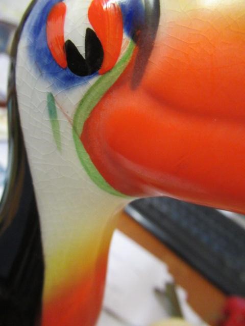 A CARLTONWARE GUINNESS TOUCAN LAMP BASE, mid 20th century, with original parchment type novelty Image